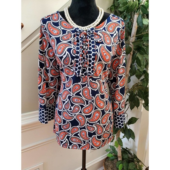 Charter Club Women's Blue Polyester Round Neck Long Sleeve Casual Top Blouse PL - Picture 10 of 10